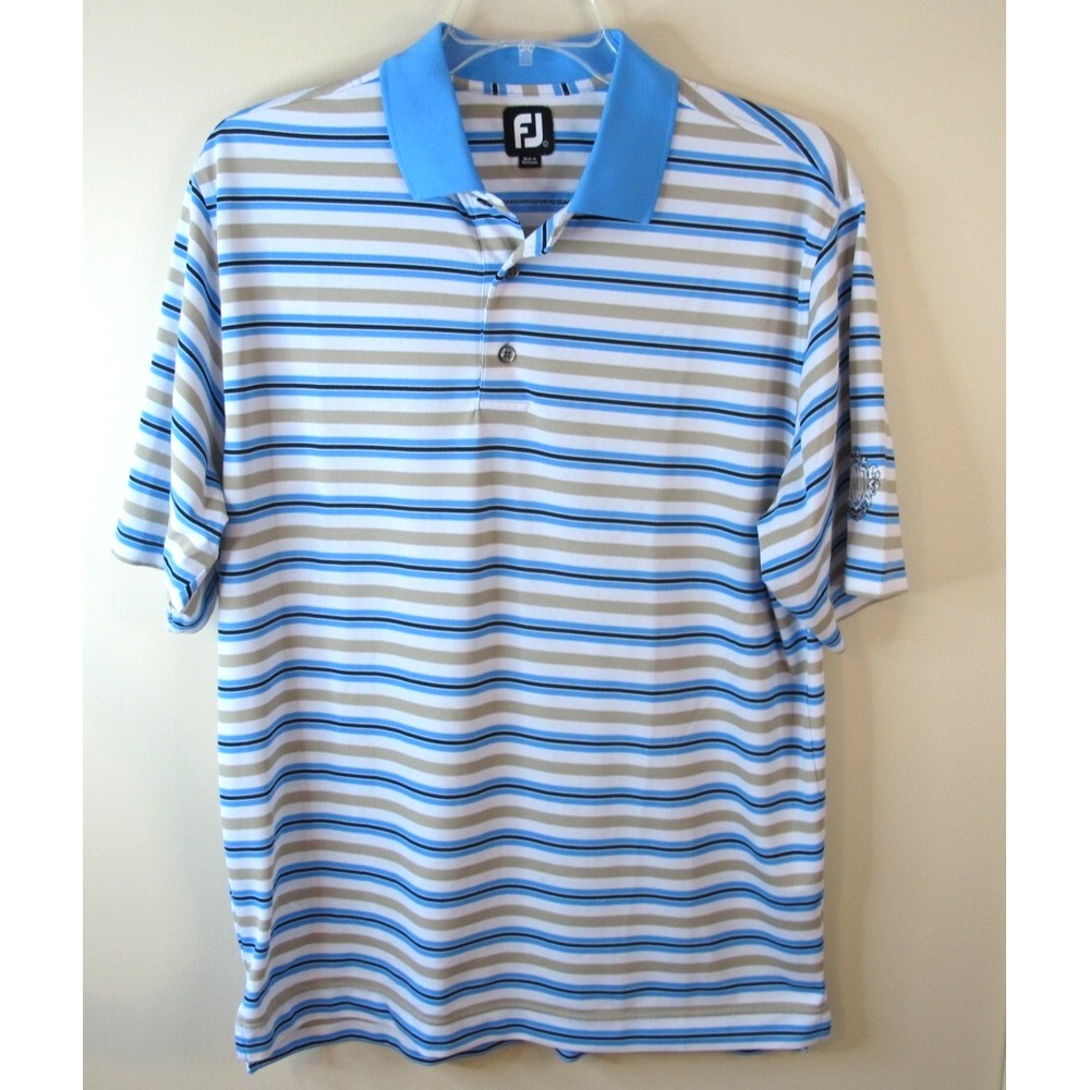 FootJoy FJ Short Sleeve Performance‎ Golf Polo Shirt Men's Large Striped Stretch